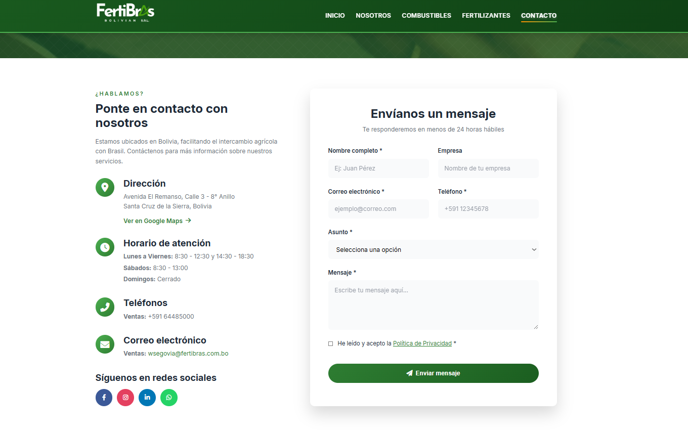 Fertibras - Contactos